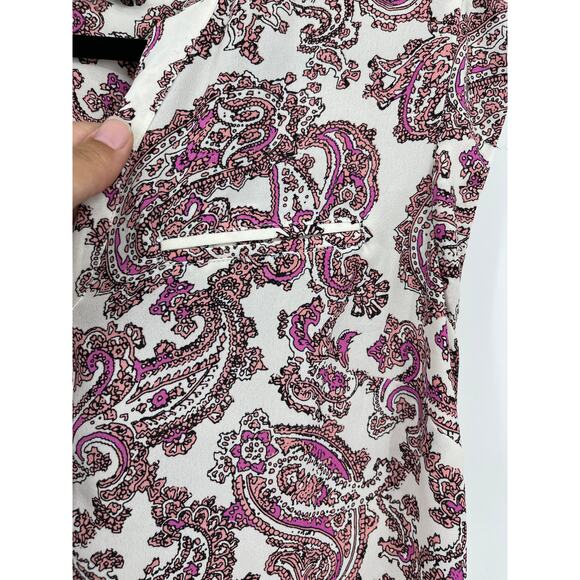 The Limited Womens Purple White Paisley Sleeveless Blouse Button Front Top Small - Picture 6 of 10